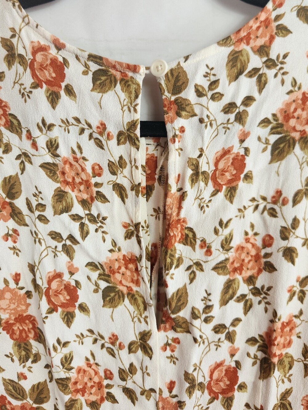 Reformation Fauna Floral Midi Dress Size 2 White Orange Button Front Cottagecore - Picture 13 of 16